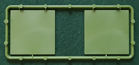 50mm square green plastic bases x 2
