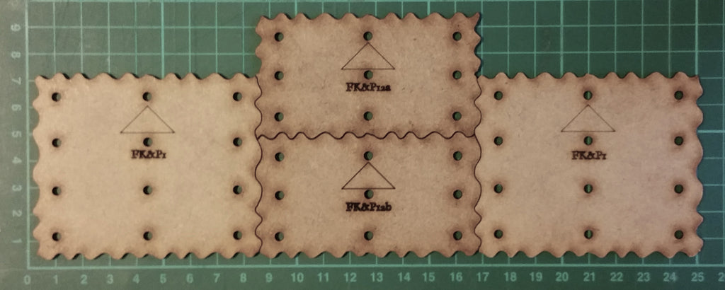 Bat Bases- FK&P later infantry battalia bases (FK&P1x2, FK&P12a x 1, FK&P12b x 1)