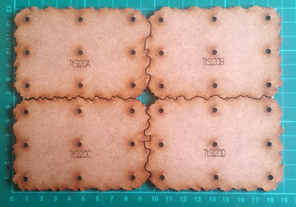 Bat Bases- 20cm grid, half-size bases (TtS!20A-D)