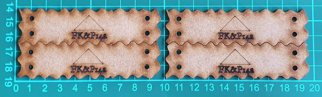 Bat Bases- 20cm grid bases- single file, shallowish (FK&P14a x4)