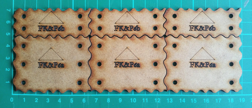 Bat Bases- FK&P infantry battalia part bases for 20cm grid (FK&P6a x3, FK&P6b x3)