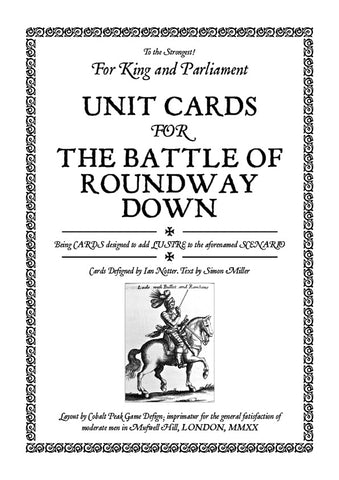 TtS! For King and Parliament - Battle of Roundway Down unit cards